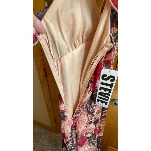 BEAUTIFUL Steve Madden Stevie Ruffle Midi Dress - Burgundy Floral, Size M, NWT - Picture 5 of 10